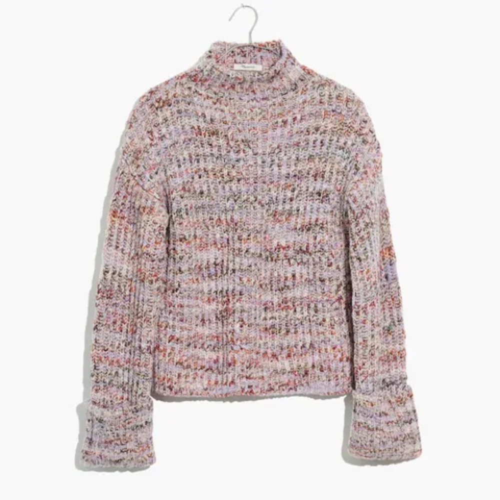 Madewell NWOT Rayner Mock Neck Sweater‎ Marled Orchid Size Small